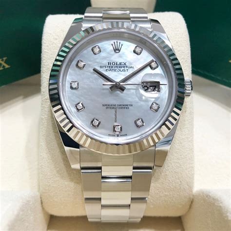 rolex datejust 41mm mother of pearl